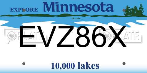 EVZ86X Minnesota License Plate