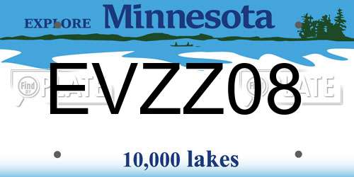 EVZZ08 Minnesota License Plate