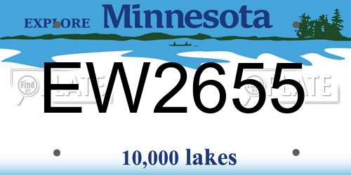 EW2655 Minnesota License Plate