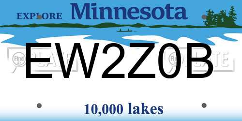 EW2Z0B Minnesota License Plate