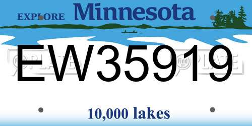 EW35919 Minnesota License Plate