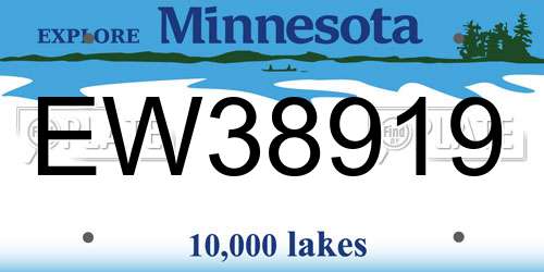 EW38919 Minnesota License Plate