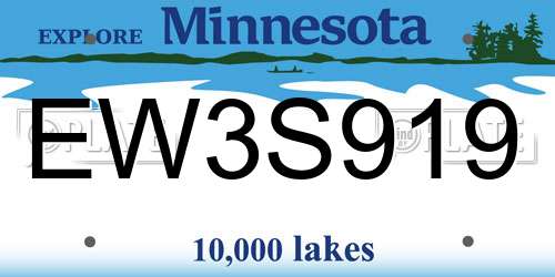 EW3S919 Minnesota License Plate