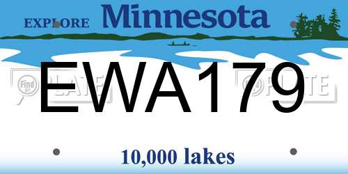 EWA179 Minnesota License Plate