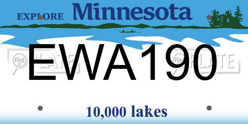 EWA190 Minnesota License Plate
