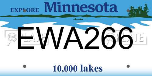 EWA266 Minnesota License Plate