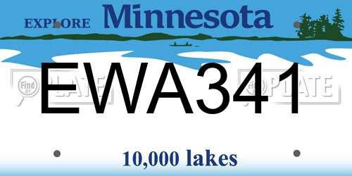 EWA341 Minnesota License Plate