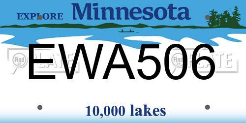 EWA506 Minnesota License Plate