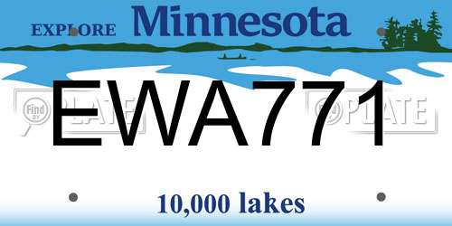 EWA771 Minnesota License Plate
