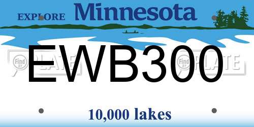 EWB300 Minnesota License Plate
