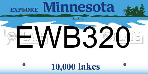EWB320 Minnesota License Plate