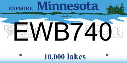 EWB740 Minnesota License Plate