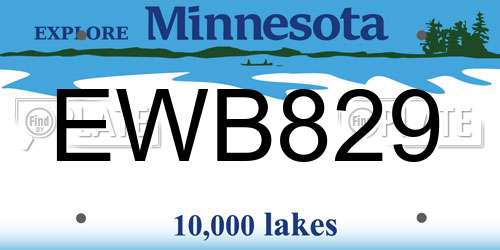 EWB829 Minnesota License Plate