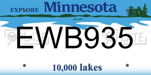 EWB935 Minnesota License Plate