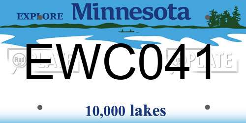 EWC041 Minnesota License Plate