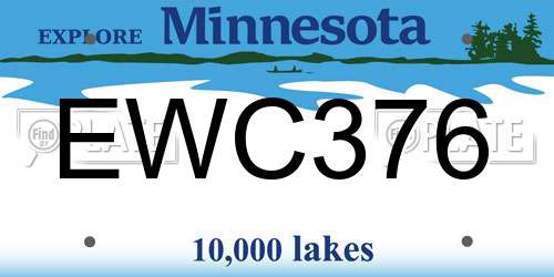 EWC376 Minnesota License Plate