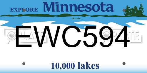 EWC594 Minnesota License Plate