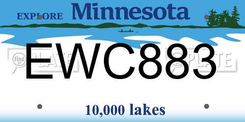 EWC883 Minnesota License Plate