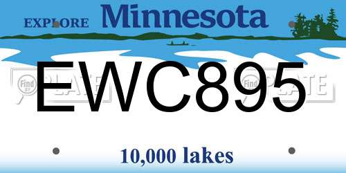 EWC895 Minnesota License Plate