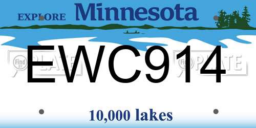 EWC914 Minnesota License Plate