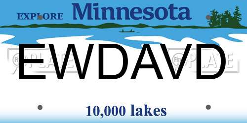EWDAVD Minnesota License Plate
