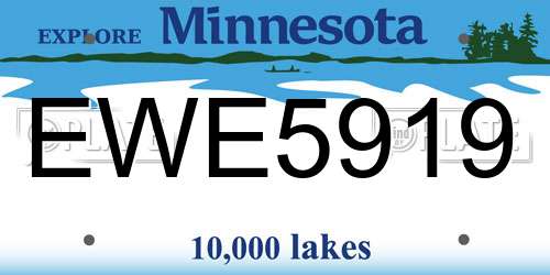 EWE5919 Minnesota License Plate