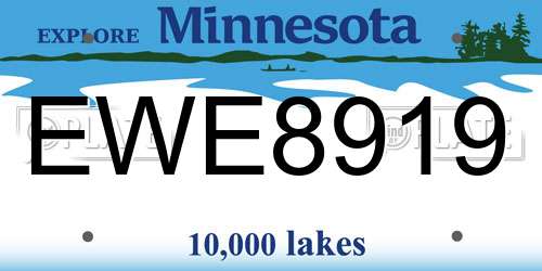 EWE8919 Minnesota License Plate