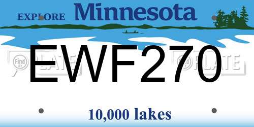 EWF270 Minnesota License Plate
