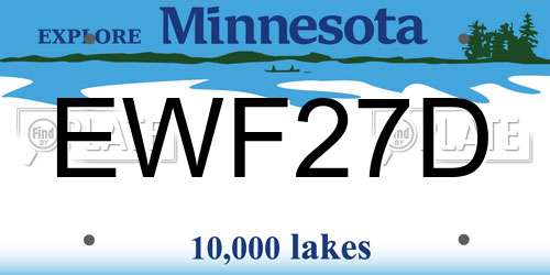 EWF27D Minnesota License Plate