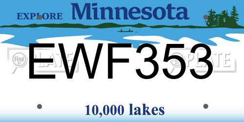 EWF353 Minnesota License Plate