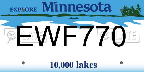 EWF770 Minnesota License Plate