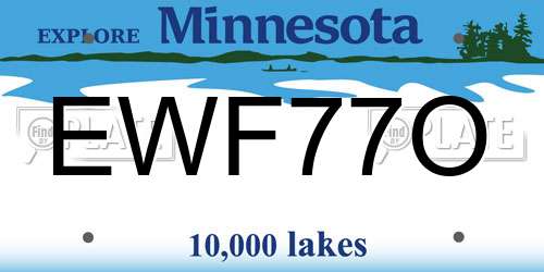 EWF77O Minnesota License Plate