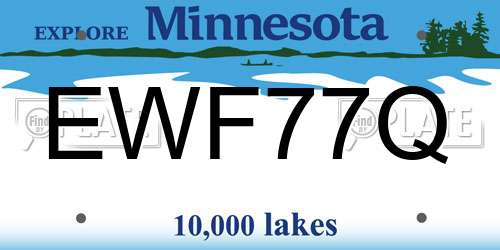 EWF77Q Minnesota License Plate