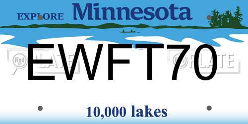 EWFT70 Minnesota License Plate