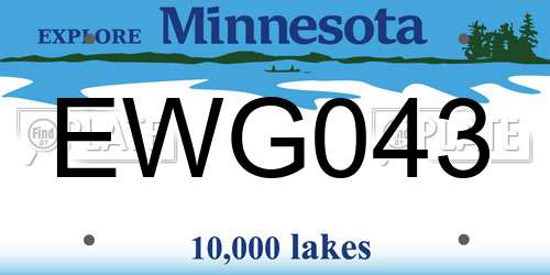EWG043 Minnesota License Plate