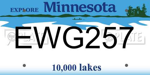 EWG257 Minnesota License Plate
