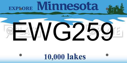 EWG259 Minnesota License Plate