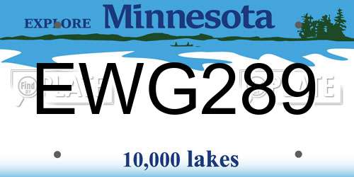 EWG289 Minnesota License Plate