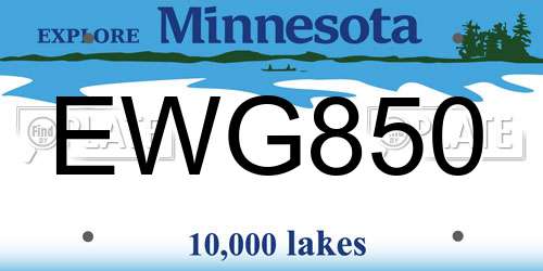 EWG850 Minnesota License Plate