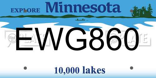 EWG860 Minnesota License Plate