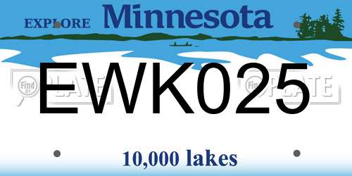 EWK025 Minnesota License Plate