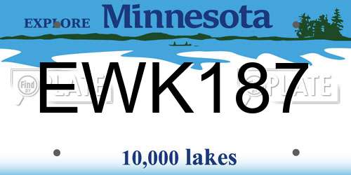 EWK187 Minnesota License Plate