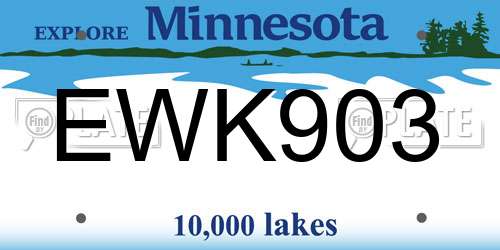 EWK903 Minnesota License Plate