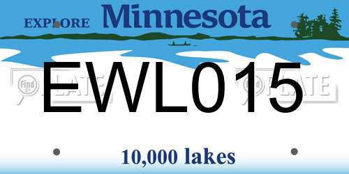 EWL015 Minnesota License Plate