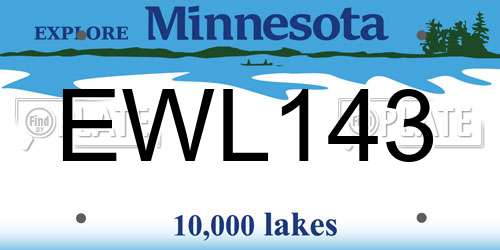 EWL143 Minnesota License Plate