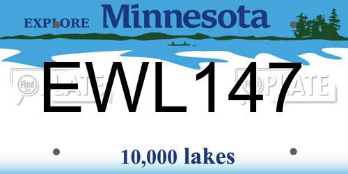 EWL147 Minnesota License Plate
