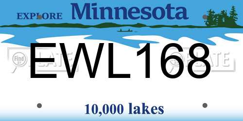 EWL168 Minnesota License Plate