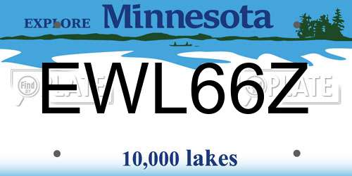 EWL66Z Minnesota License Plate