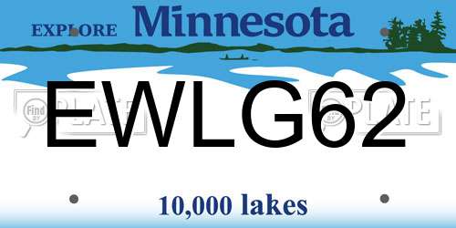 EWLG62 Minnesota License Plate