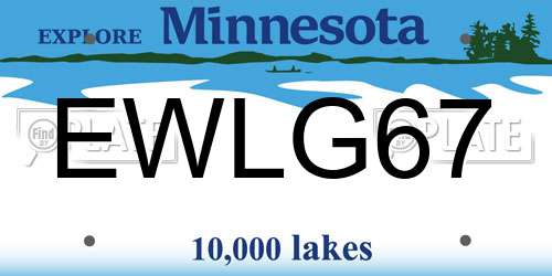 EWLG67 Minnesota License Plate